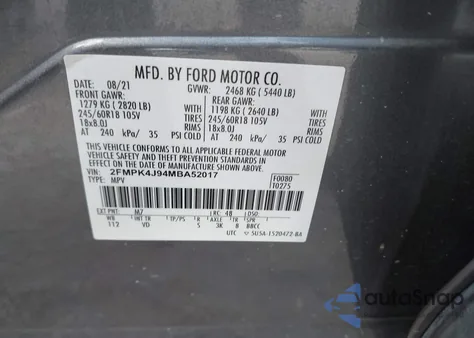 2021 Ford Edge Sel from USA, damaged, VIN 2FMPK4J94MBA52017